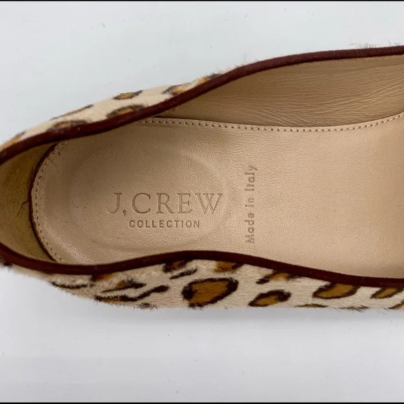 J CREW COLLECTION Calf Hair Leopard Print Cleo Loafers - A0615 - Sz 7 - Picture 7 of 9